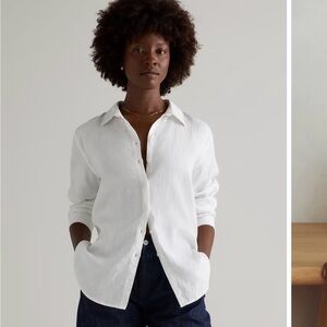 Quince 100% European Linen White Button down Shirt